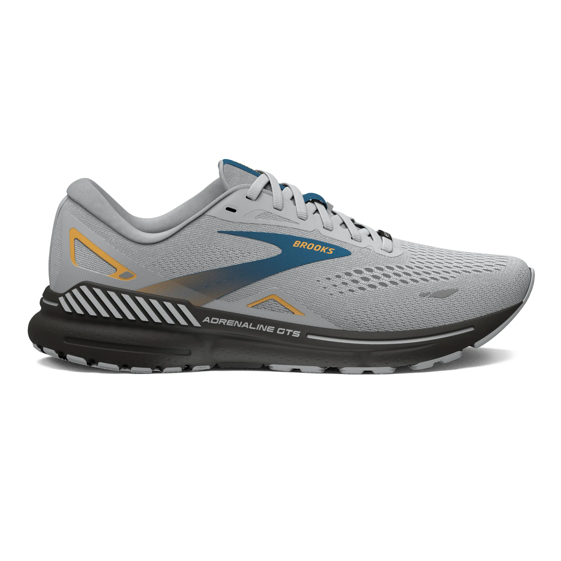 Brooks Adrenaline GTS 23 Mens 8 4E Extra Wide Gray Running Shoes Oyster Alloy Mens Brooks Adrenaline GTS 23 Oreo Running Shoe main image 3