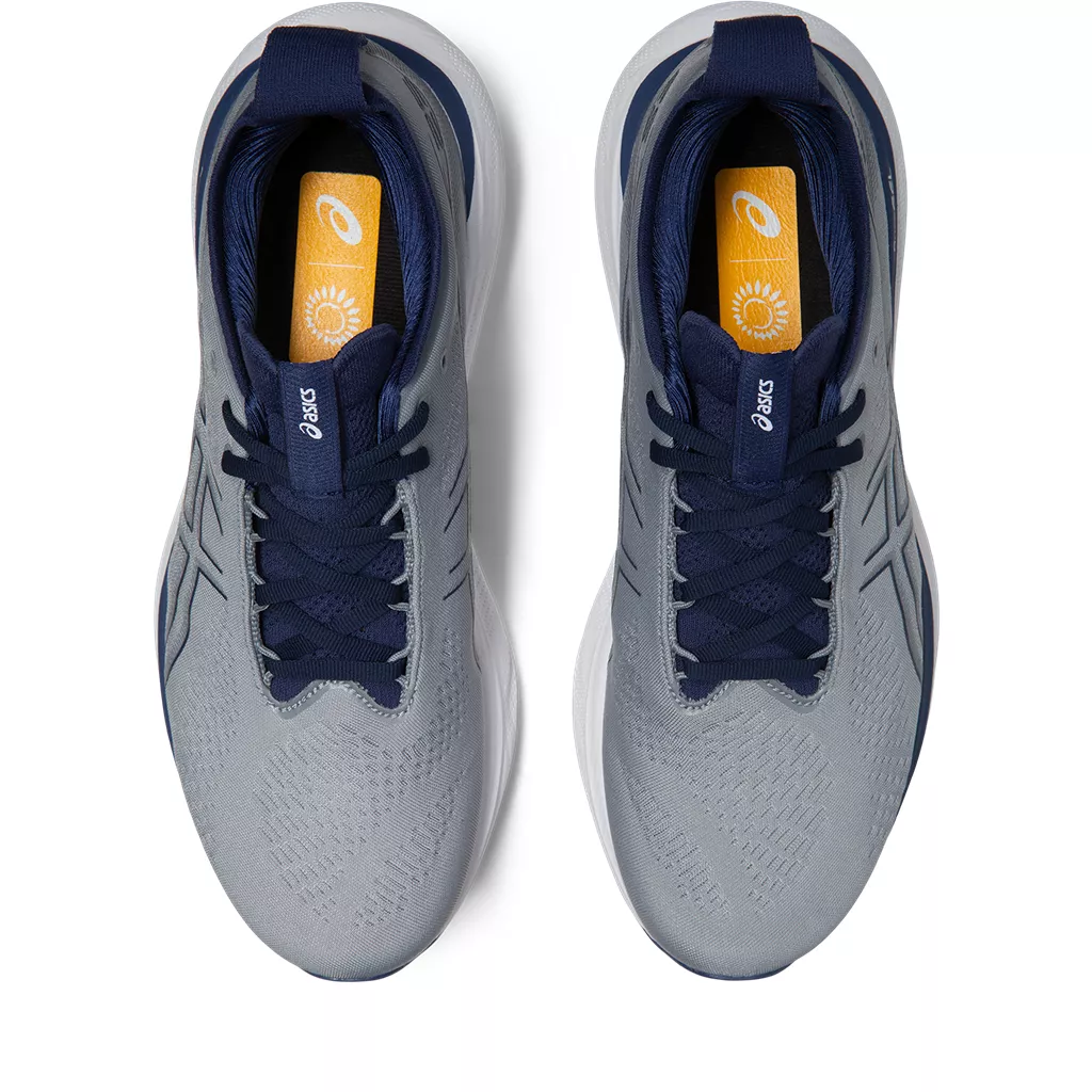 ジーミスと Asics Men's GEL-NIMBUS 25 SHEET ROCK/INDIGO BLUE